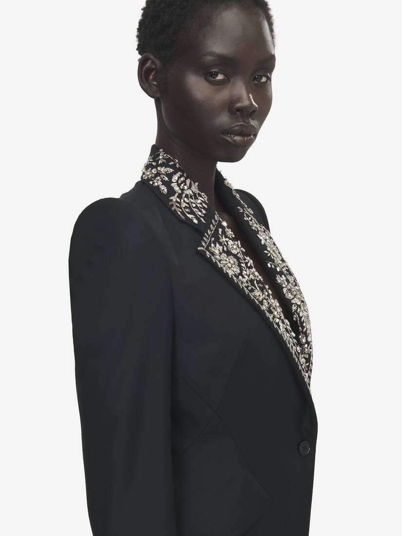Alexander McQueen 刺绣翻领单排扣夹克