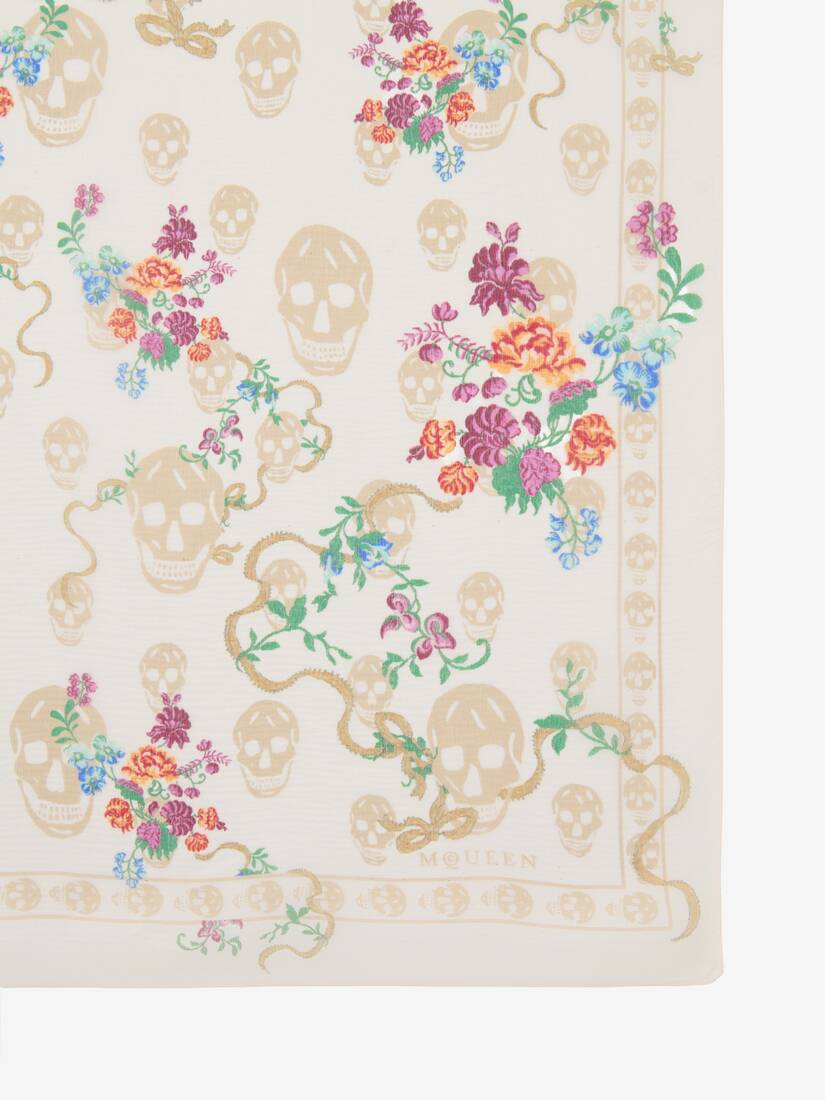 Alexander McQueen 花卉Skull围巾
