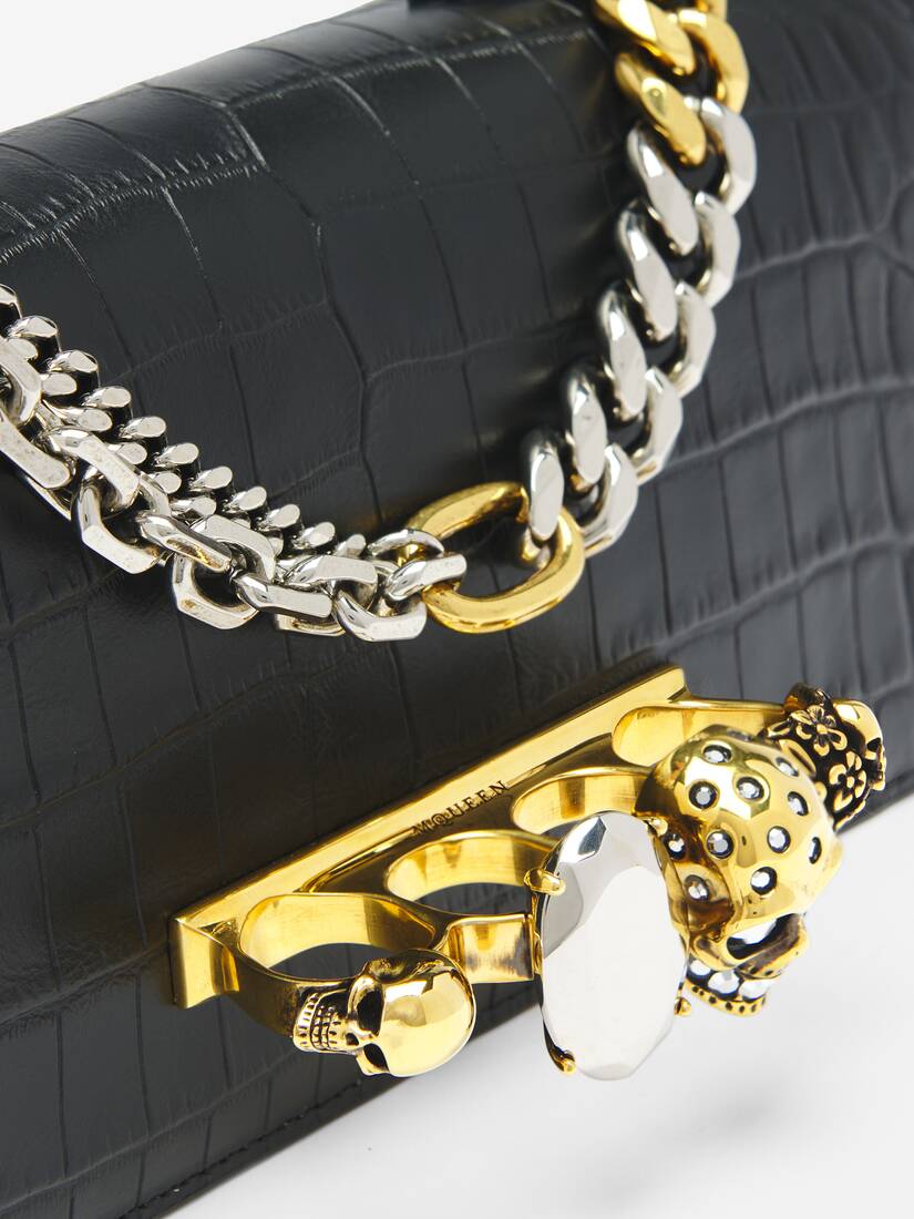 McQueen女士黑色Jewelled迷你手袋