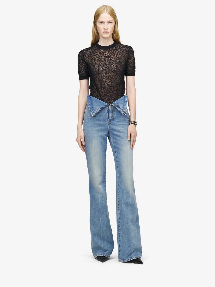 Alexander McQueen 翻腰设计牛仔裤