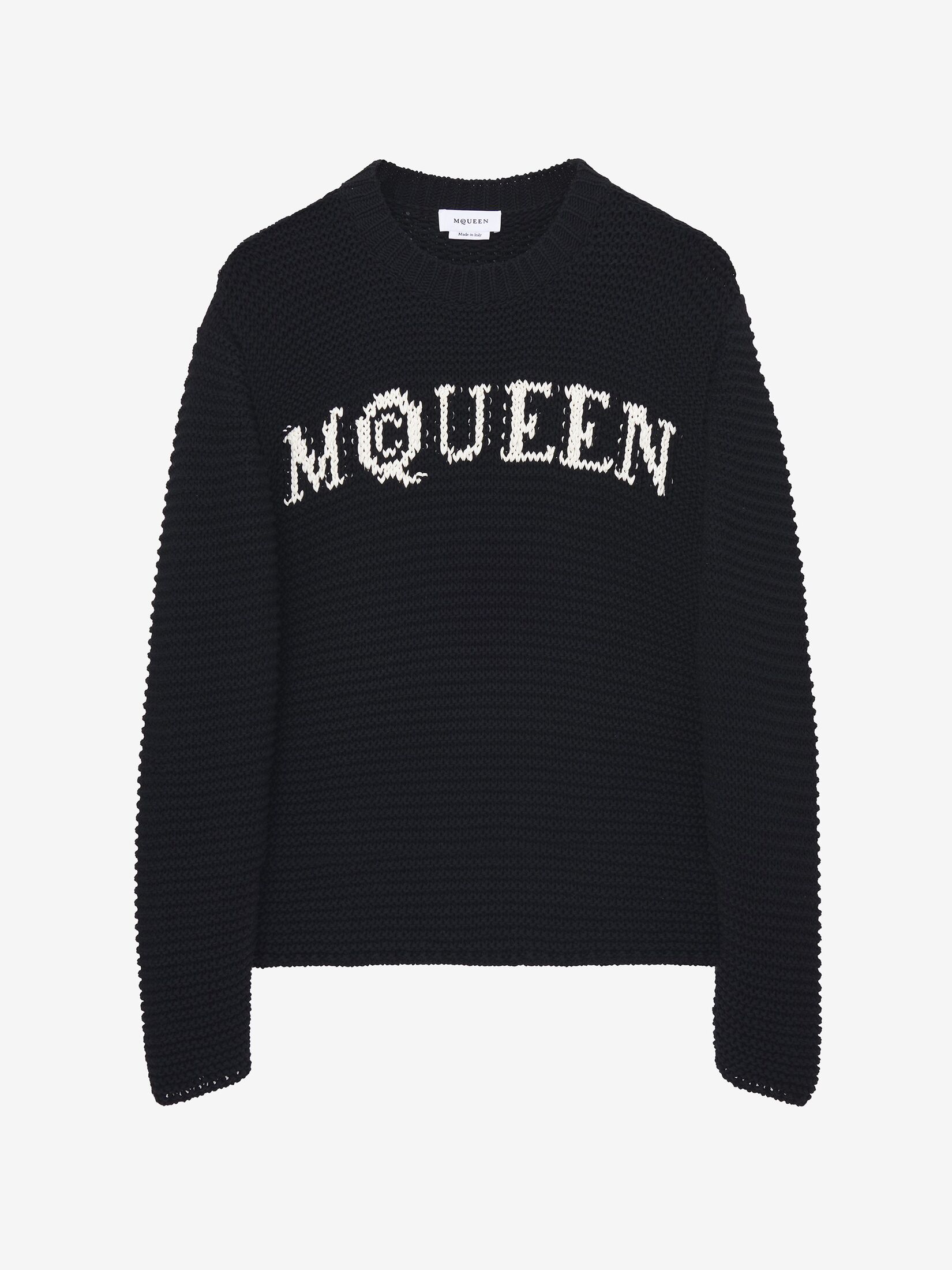 McQueen男士黑色男士McQueen标志纹理套衫黑色