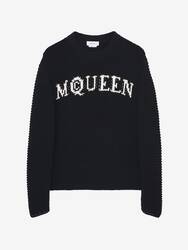 黑色男士McQueen标志纹理套衫黑色