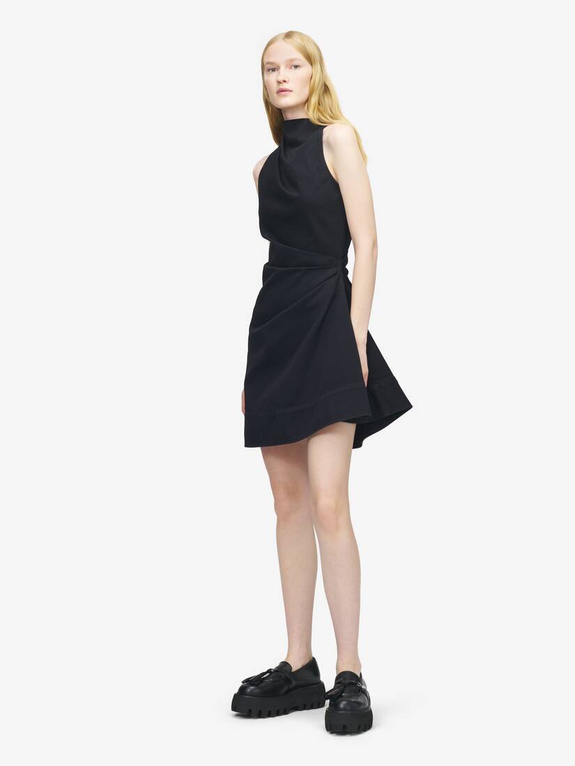 Alexander McQueen 牛仔布不对称迷你连衣裙