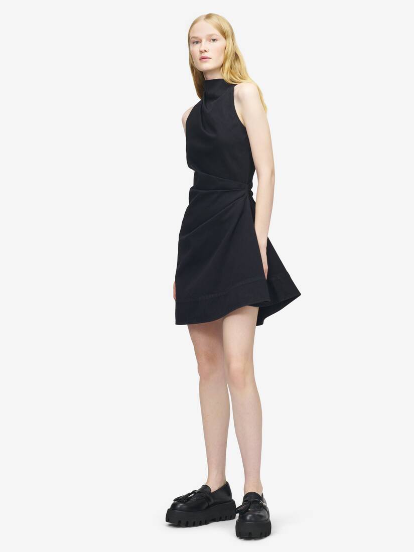 Alexander McQueen 牛仔布不对称迷你连衣裙