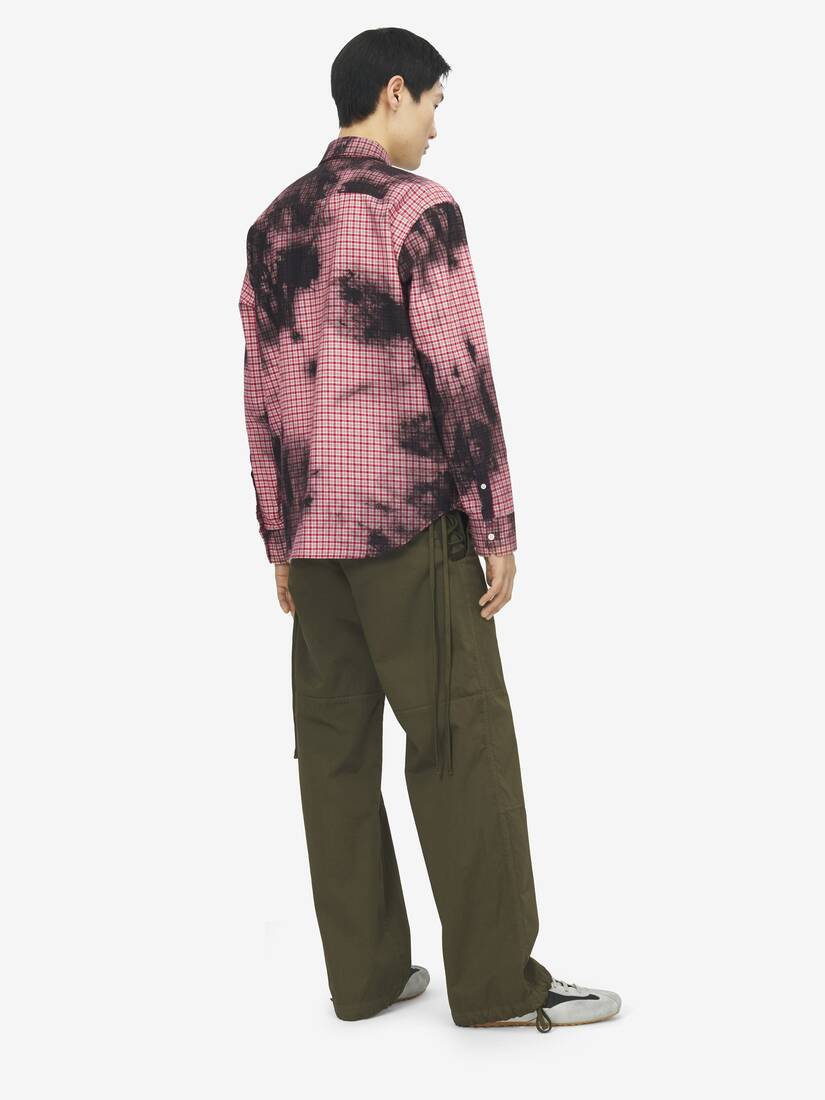 Alexander McQueen 法兰绒格纹扎染衬衫