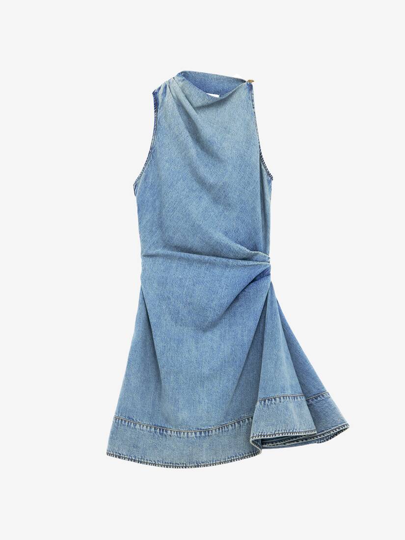 Alexander McQueen 牛仔布不对称迷你连衣裙