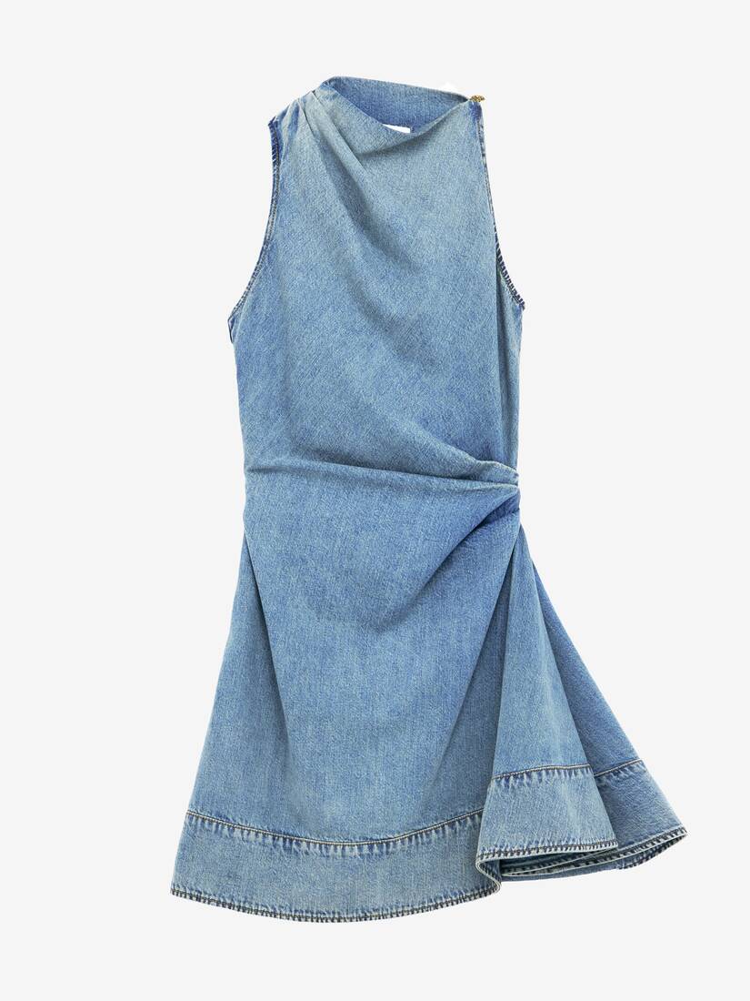 Alexander McQueen 牛仔布不对称迷你连衣裙