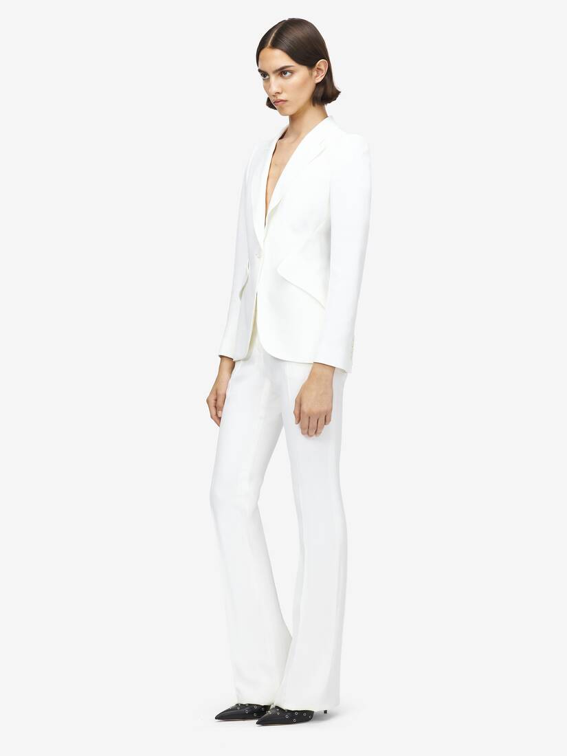 Alexander McQueen 高垫肩树叶绉绸夹克