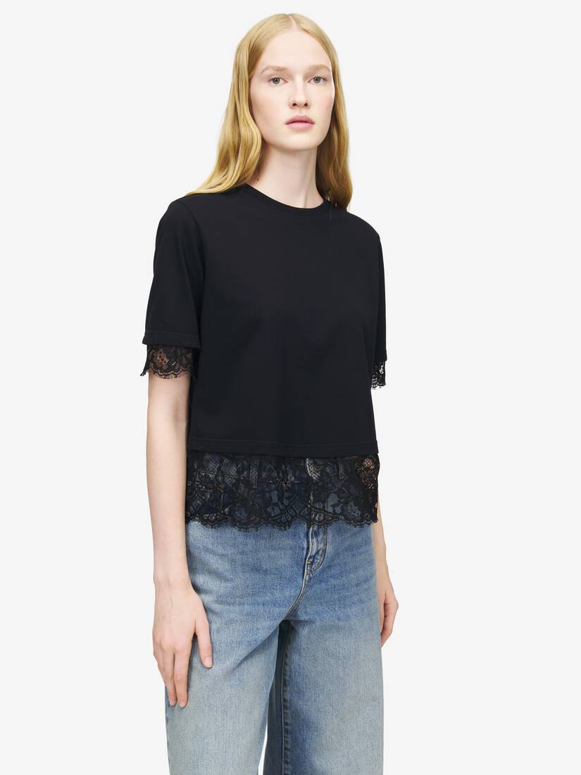 Alexander McQueen 蕾丝细节T恤