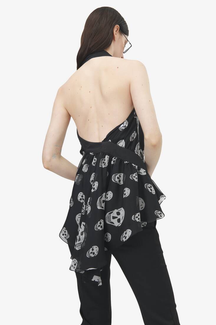 Alexander McQueen 骷髅印花不对称上衣