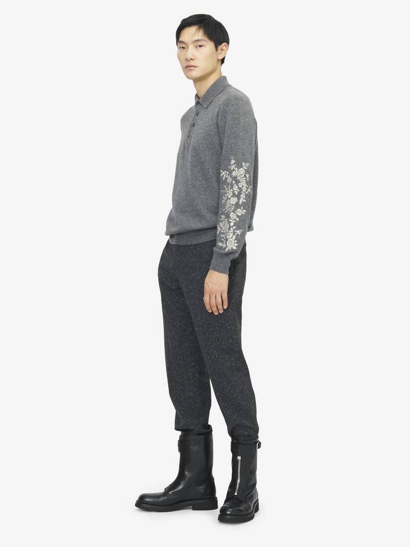 Alexander McQueen 花卉刺绣Polo衫