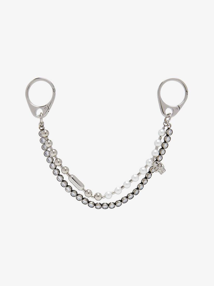 Alexander McQueen Pearl & Crystal双链吊饰