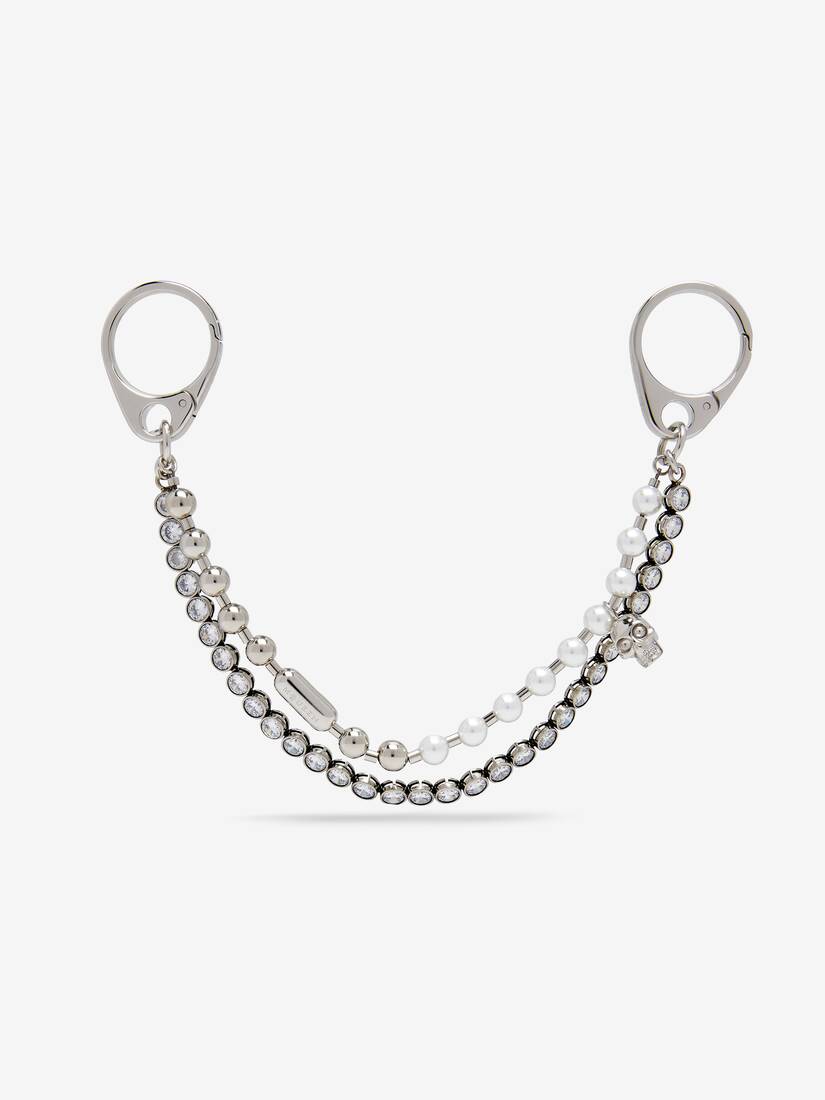 Alexander McQueen Pearl & Crystal双链吊饰