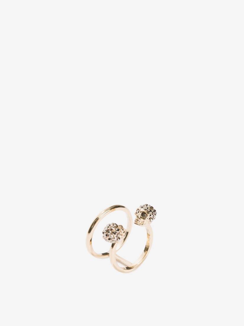 Alexander McQueen 双骷髅双圈戒指