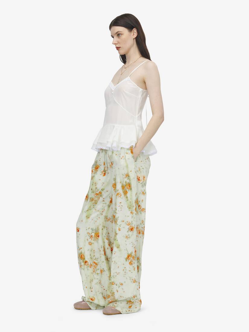Alexander McQueen 桑蚕丝腰饰裙摆吊带上衣