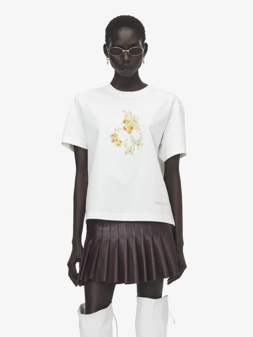 Alexander McQueen Floral Skull T恤