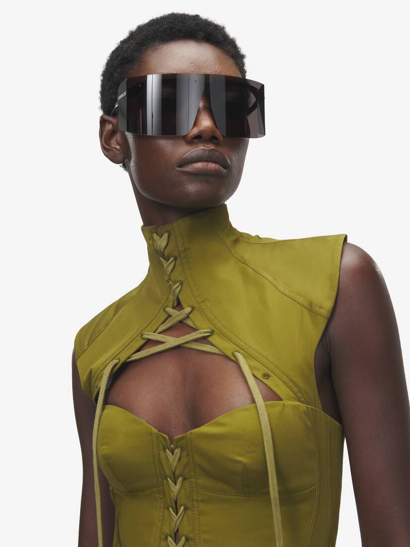 Alexander McQueen 超大护目镜造型太阳眼镜