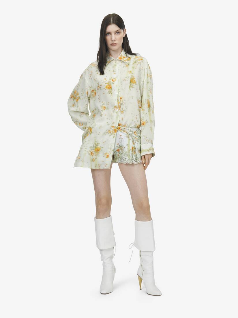 Alexander McQueen 花卉印花睡衣式衬衫