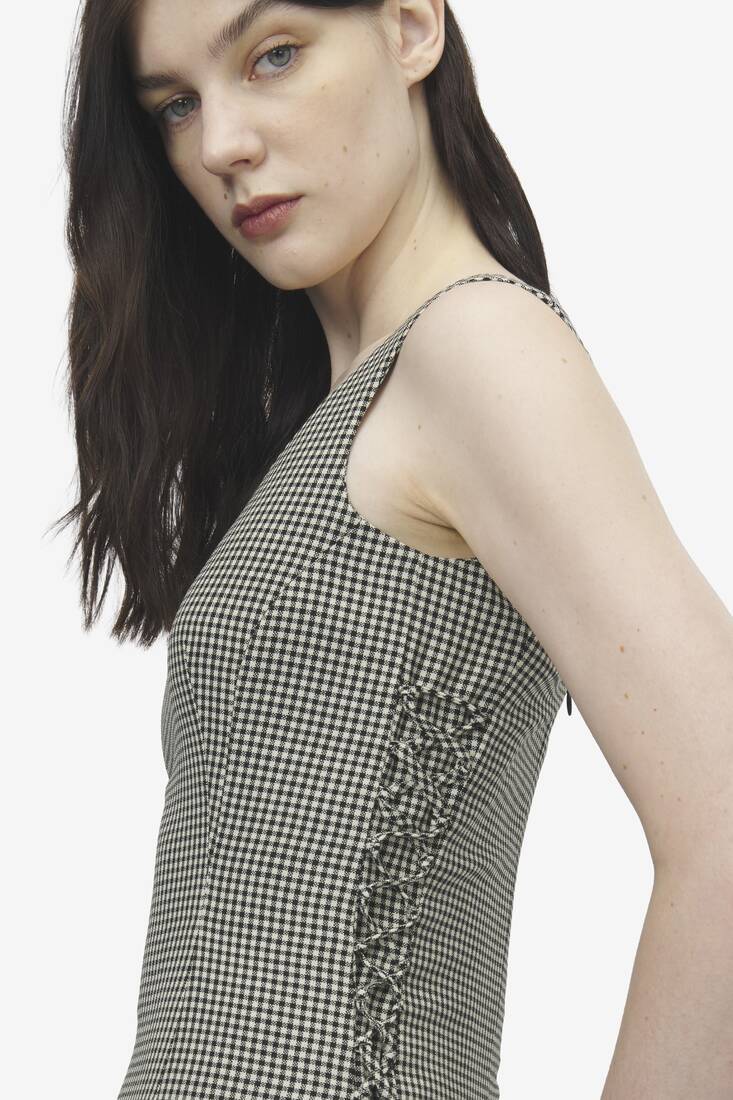 Alexander McQueen 束腰蕾丝维希格纹铅笔连衣裙