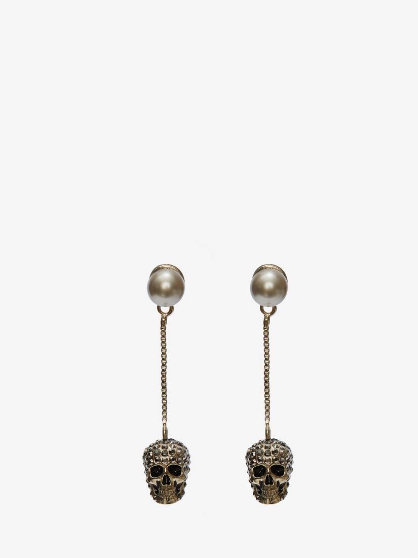 Alexander McQueen Pave Skull 链式耳环