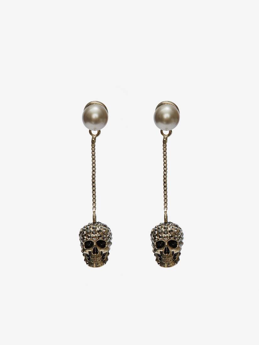 Alexander McQueen Pave Skull 链式耳环