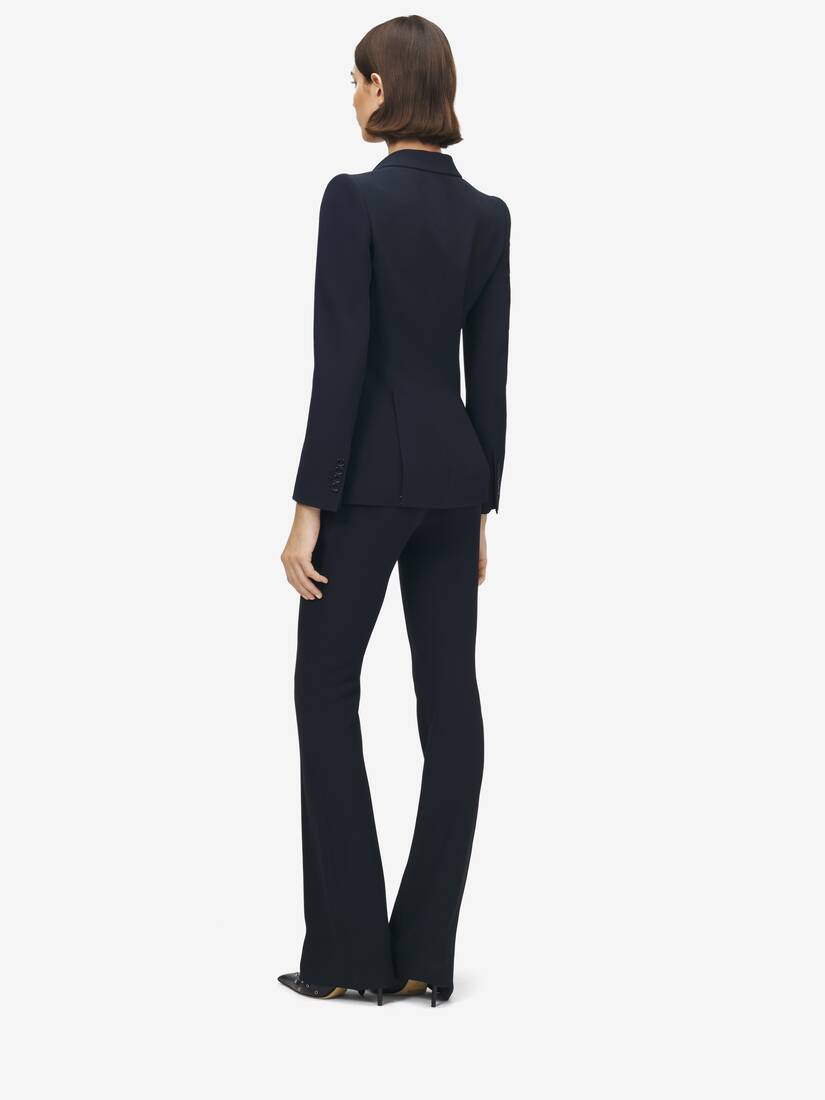 Alexander McQueen 高垫肩树叶绉绸夹克