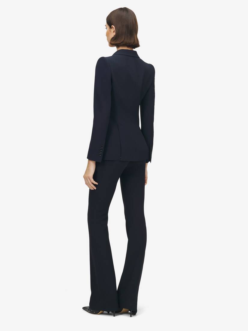 Alexander McQueen 高垫肩树叶绉绸夹克