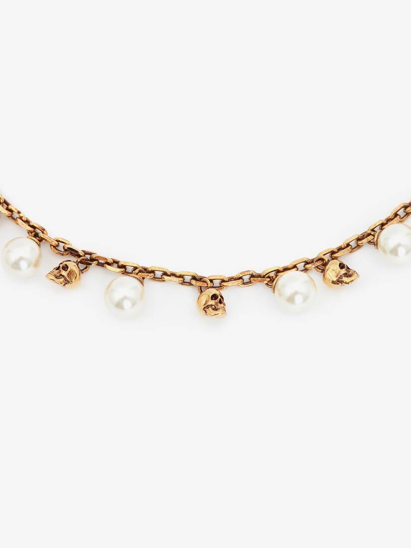 Alexander McQueen Pearly骷髅项链