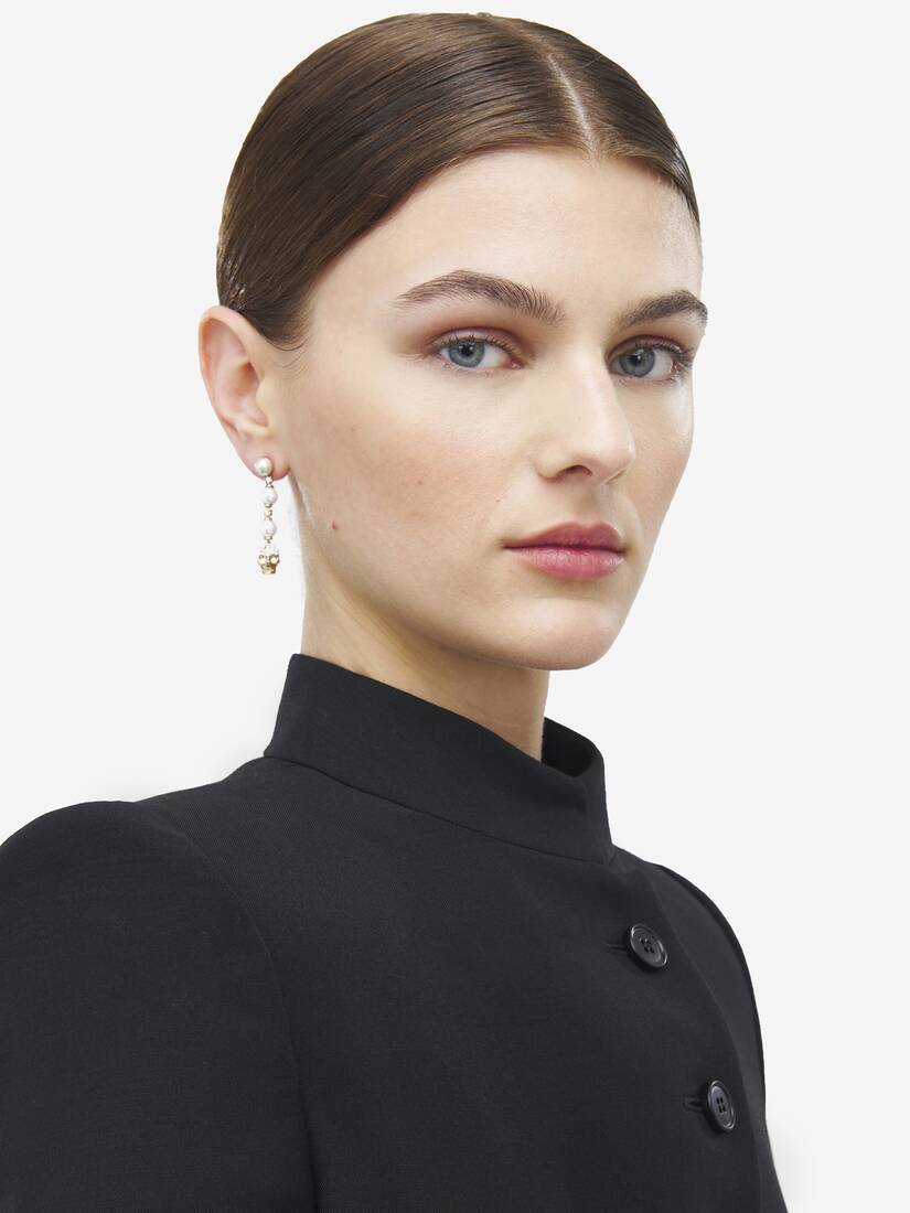 Alexander McQueen Skull仿珍珠耳环