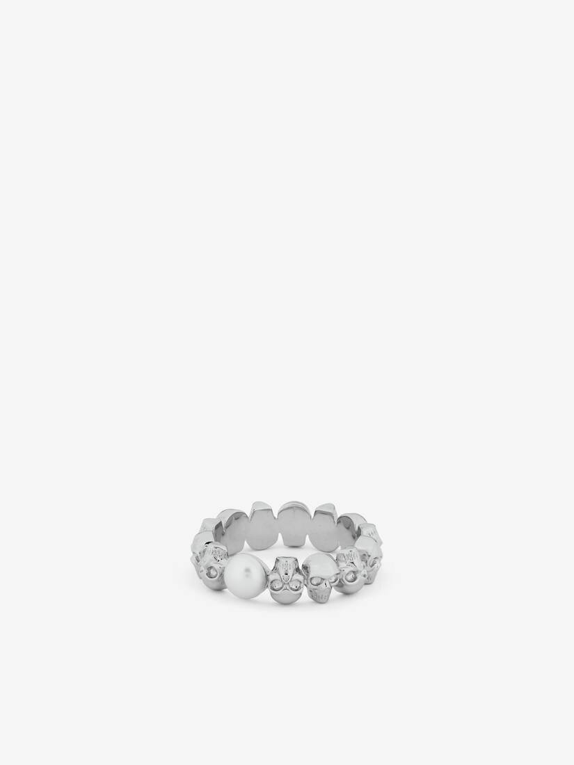 Alexander McQueen Skull与珍珠戒指