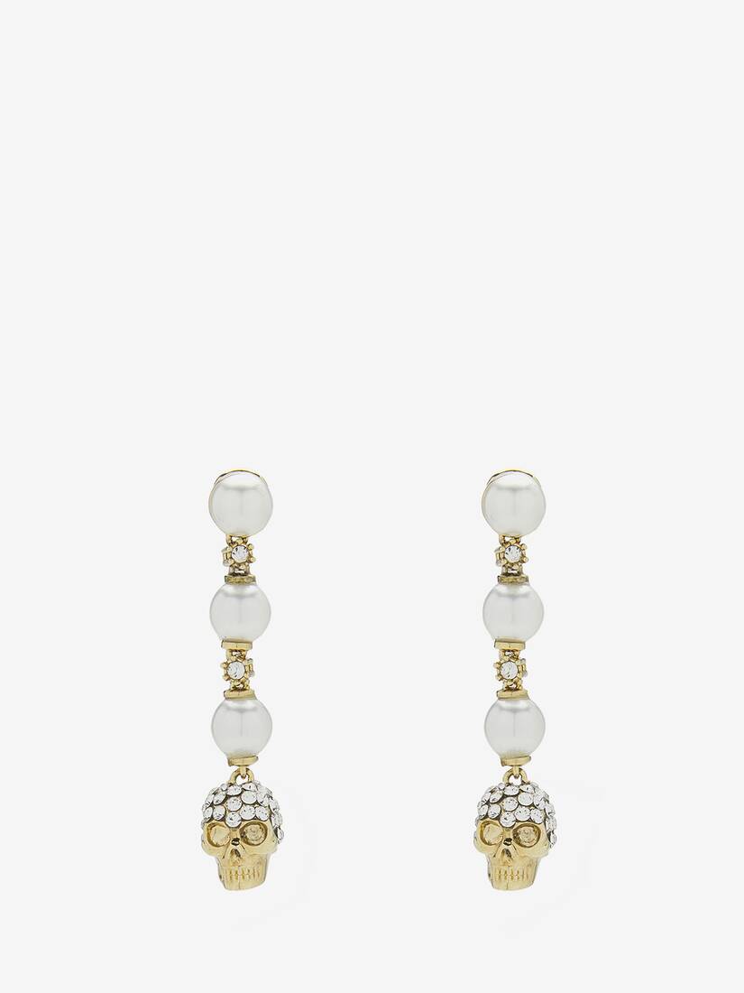 Alexander McQueen Skull仿珍珠耳环